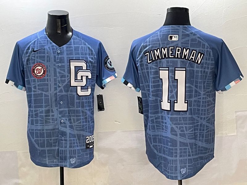Men Washington Nationals #11 Zimmerman Blue Joint Name 2025 Nike MLB Jersey style 4->chicago cubs->MLB Jersey